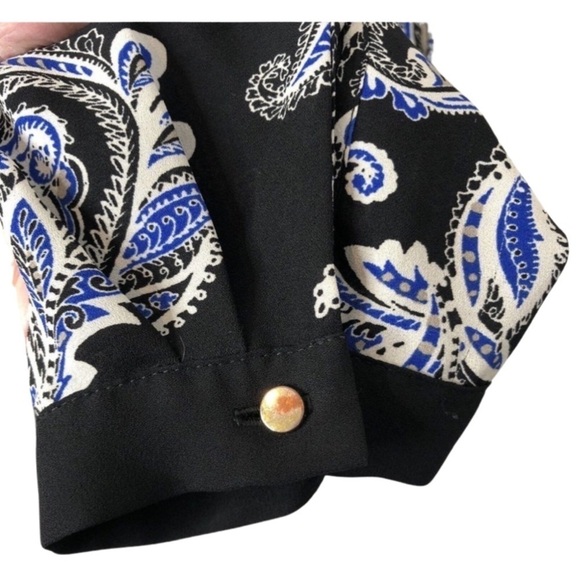 Roz & Ali V-Neck Floral Patterned Long Sleeve Blouse Size M - Picture 3 of 5